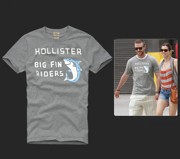 Hollister Hombres De Cuello Redondo Con Gente Fotos Corto Remera HCO4318